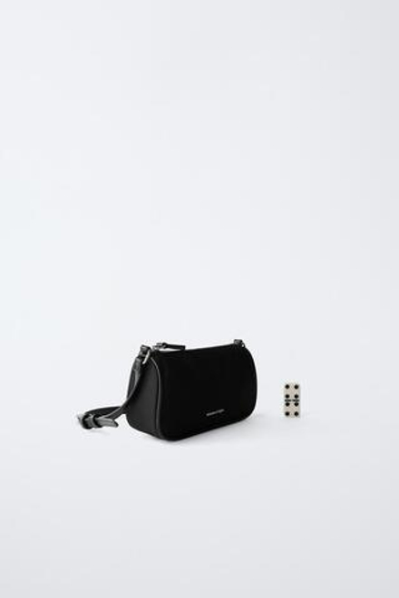 ZARA СУМКА ЧЕРЕЗ ПЛЕЧО, ЧЕРНЫЙ