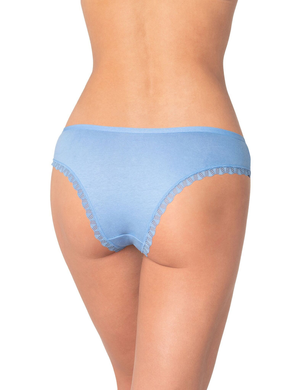 Трусики-бразилиана с узким кружевом по вырезам (Размер: S) (Цвет: розовый)