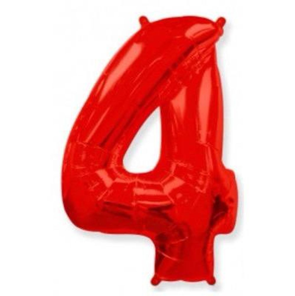Цифра "4" красный 