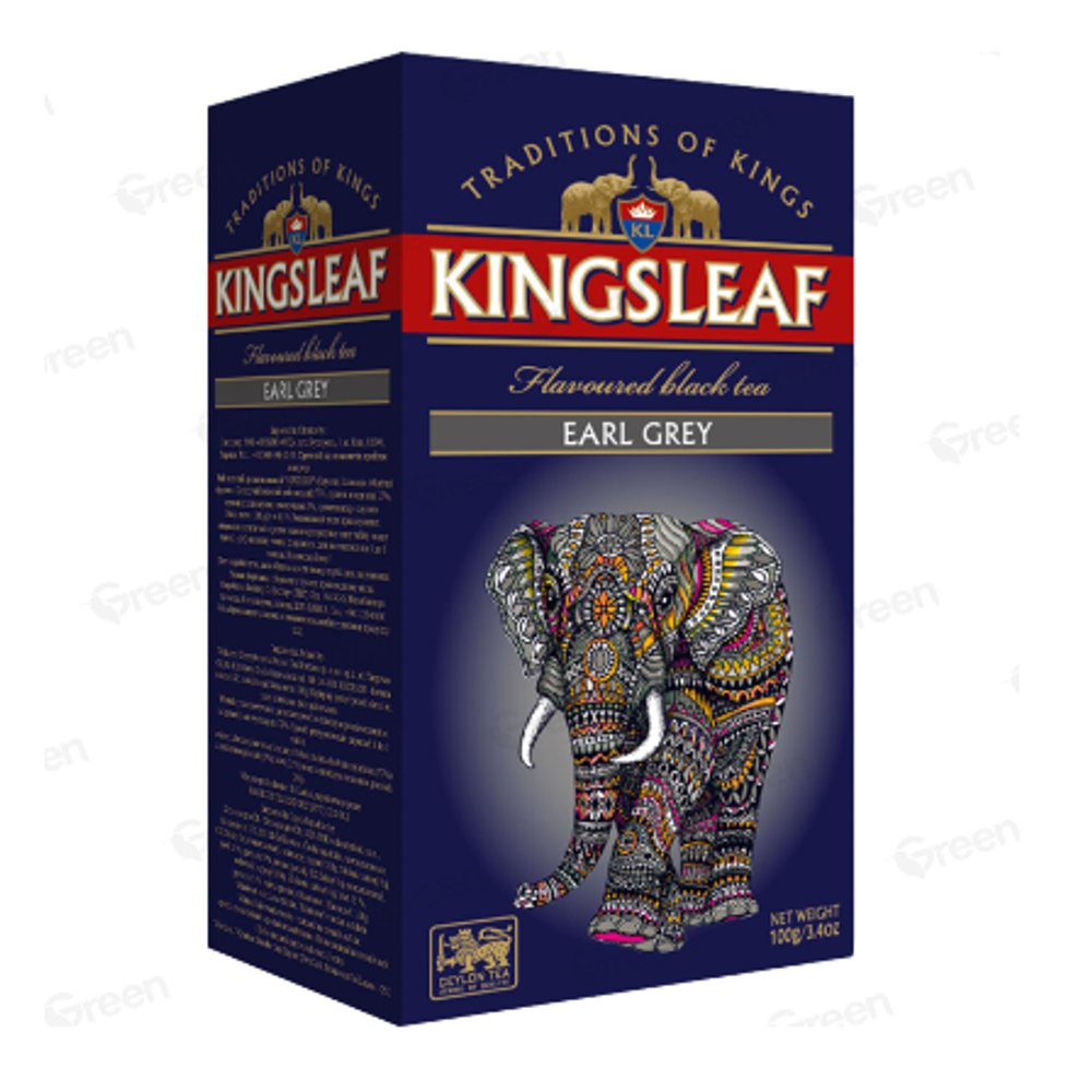 Чай KINGS LEAF Эрл Грей черный цейлонский с ароматом бергамота 100 г