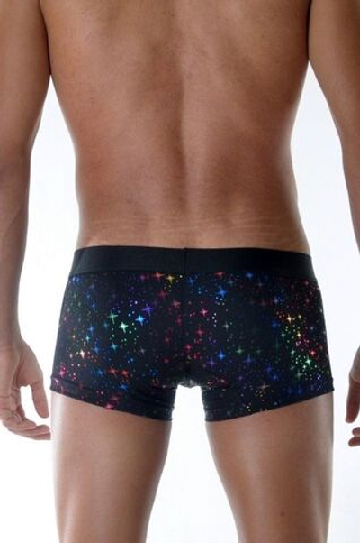 Черные мужские трусы-боксеры с блестящими звездами (Размер: S) (Цвет: черный)