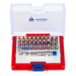 Набор вставок (бит) 1/4&quot;, TORX, HEX, Pozidriv, Phillips, Slotted, 32 предмета МАСТАК 058-10032C