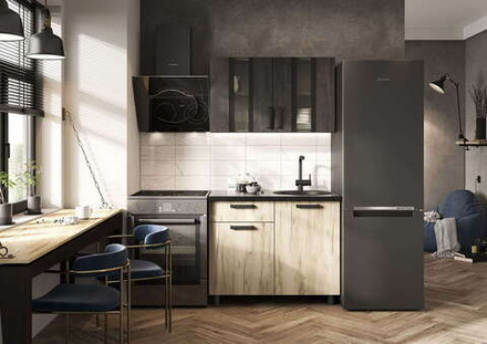 Эдинбург Кухня 1.0 м Дуб крафт серый / Дуб крафт серый