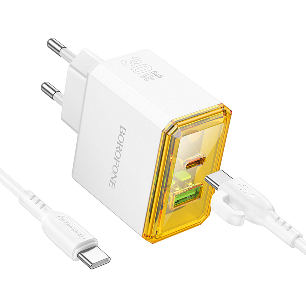 Зарядное уст.Borofone BAS32A  1USB+Type-C 3.0A QC3.0 PD 30W White
