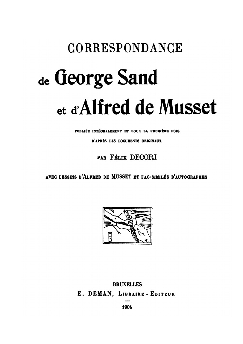 Correspondance de George Sand et d'Alfred de Musset | George Sand