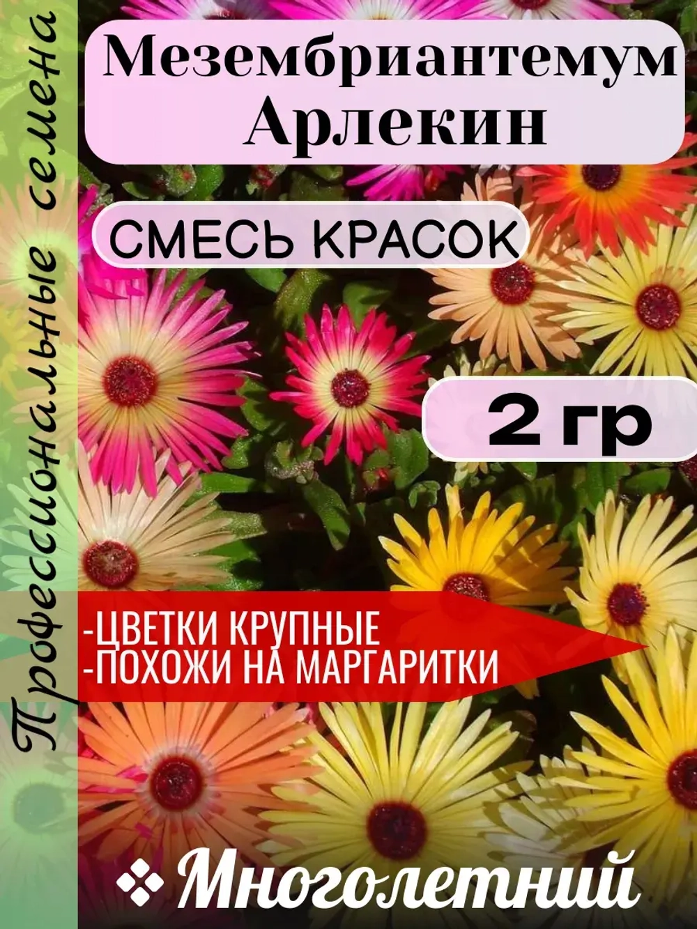 Семена Мезембриантемум Арлекин 2 гр