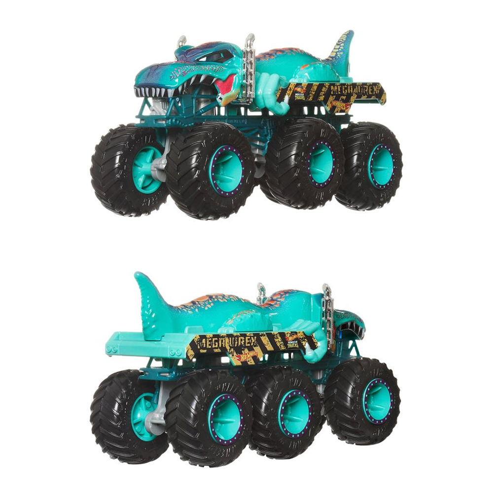 Монстр-трак Hot Wheels Акулы против Динозавров 1:64 | Hot Wheels Monster Trucks Sharks vs Dinosaurs | Jgd68 3+