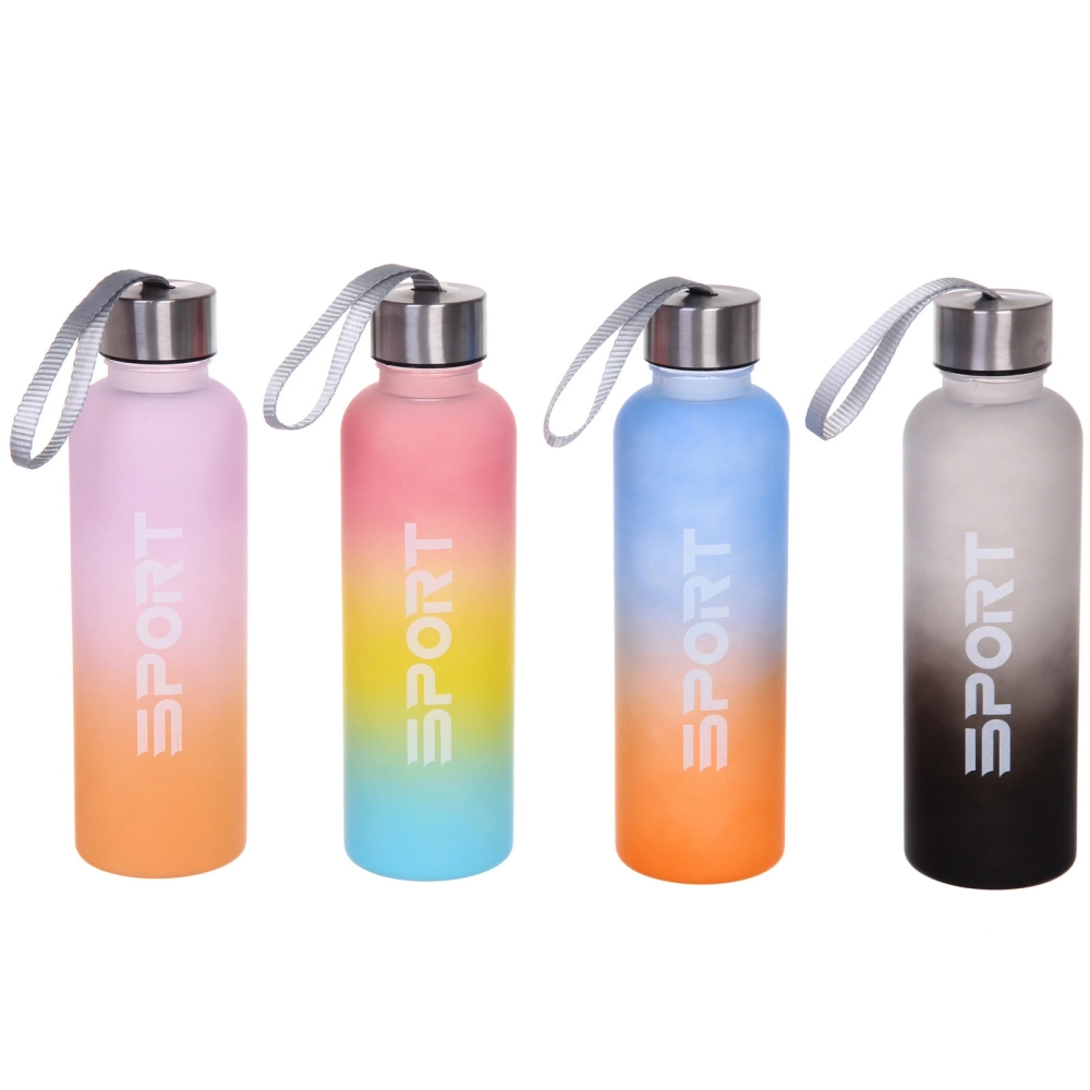 Бутылка питьевая пластиковая 600мл «Градиент», микс цветов