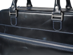 Деловая сумка из натуральной кожи "Alverio Dark Blue"