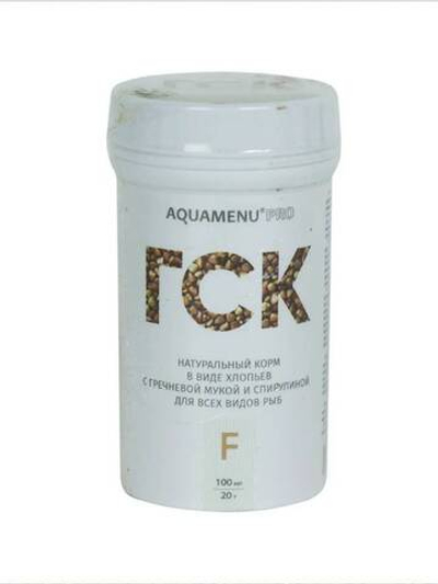 ГСК-F, 100 мл - ежедневный хлопьевидный корм с гречневой мукой и спирулиной.