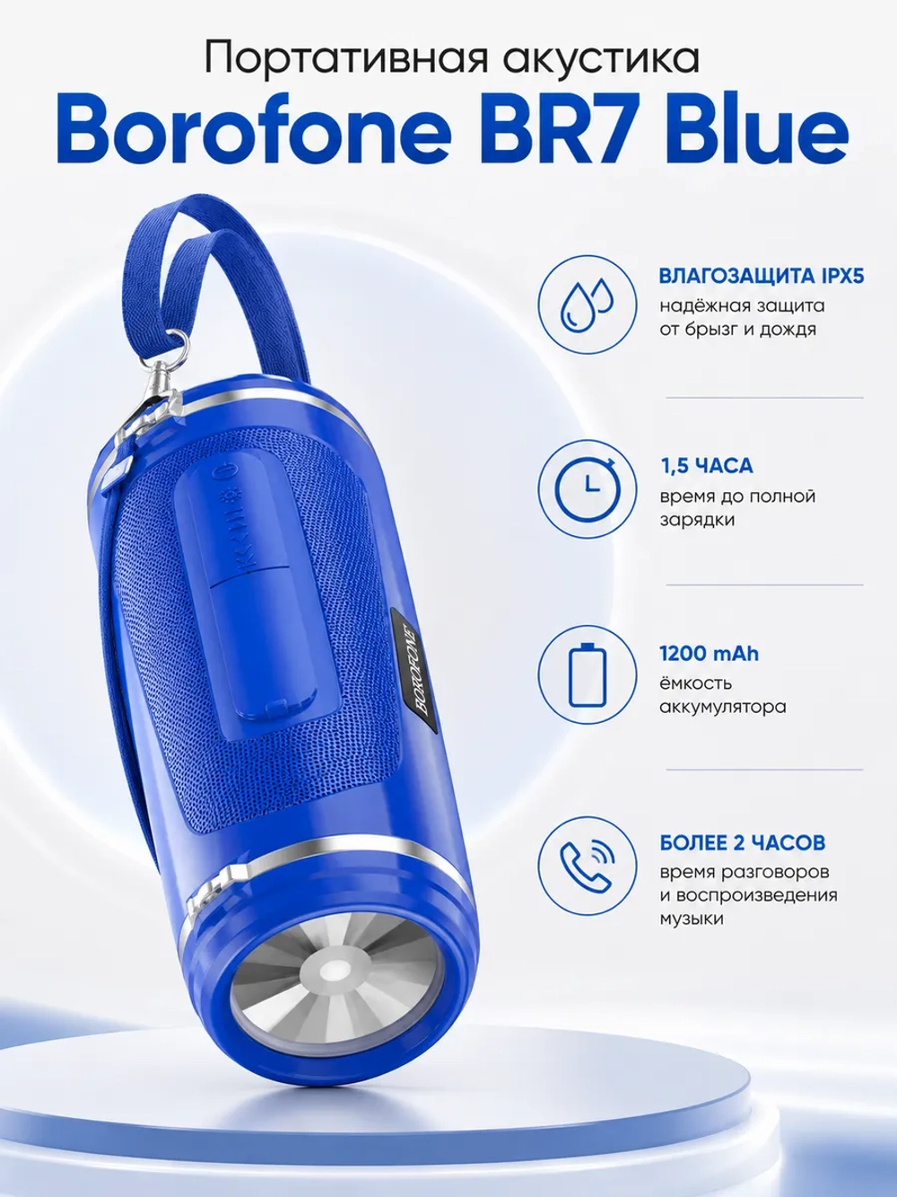 Беспроводная колонка Borofone BR7 ( синий )