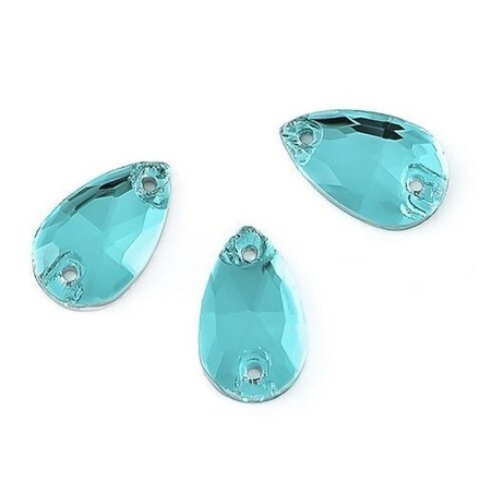 Стразы стекло 7*12мм, "Капля" бирюзовый/3