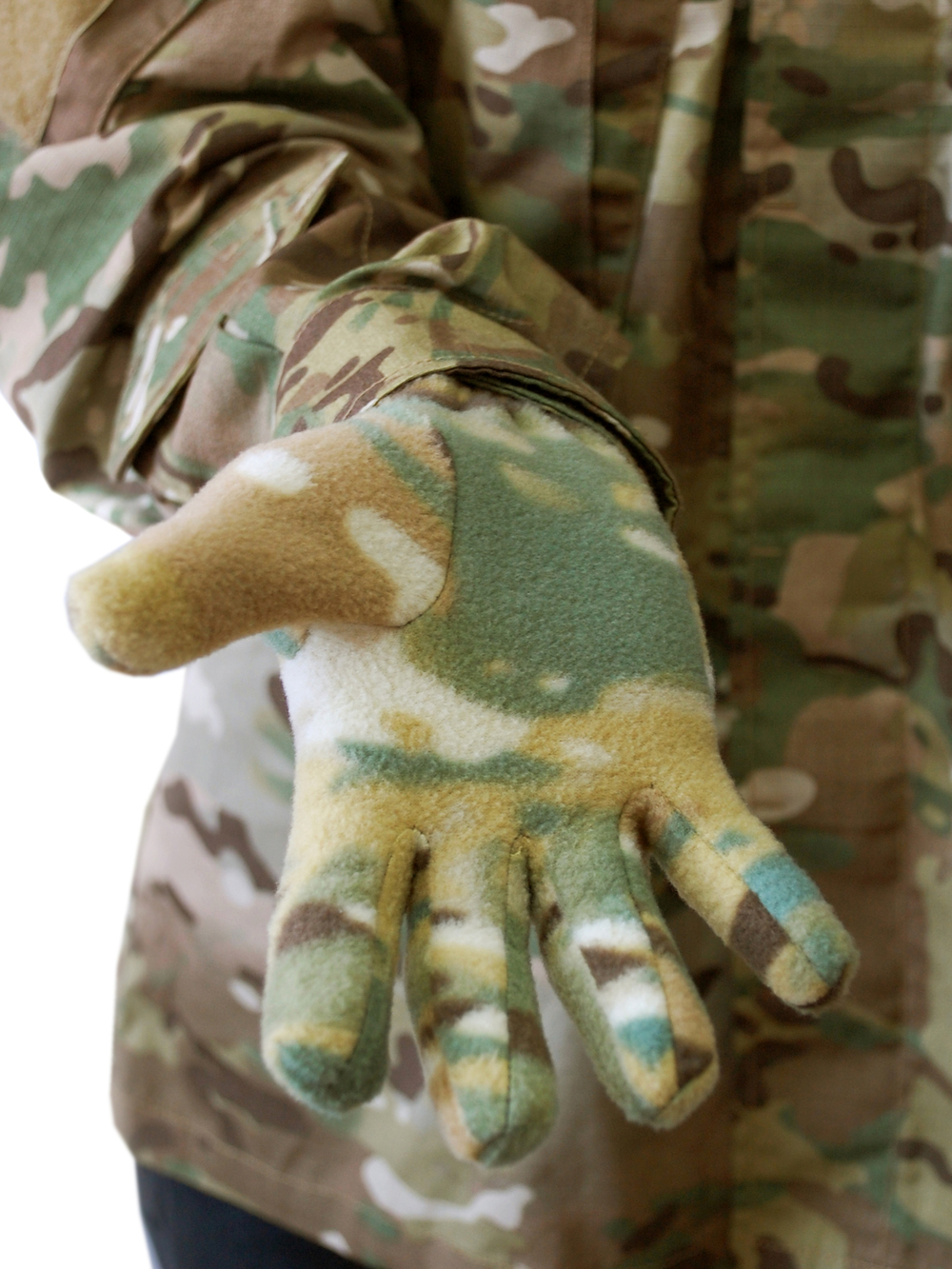 Перчатки флисовые мультикам однослойные