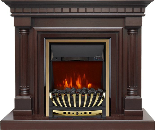 Каминокомплект Dallas - Темный дуб с очагом Aspen Gold