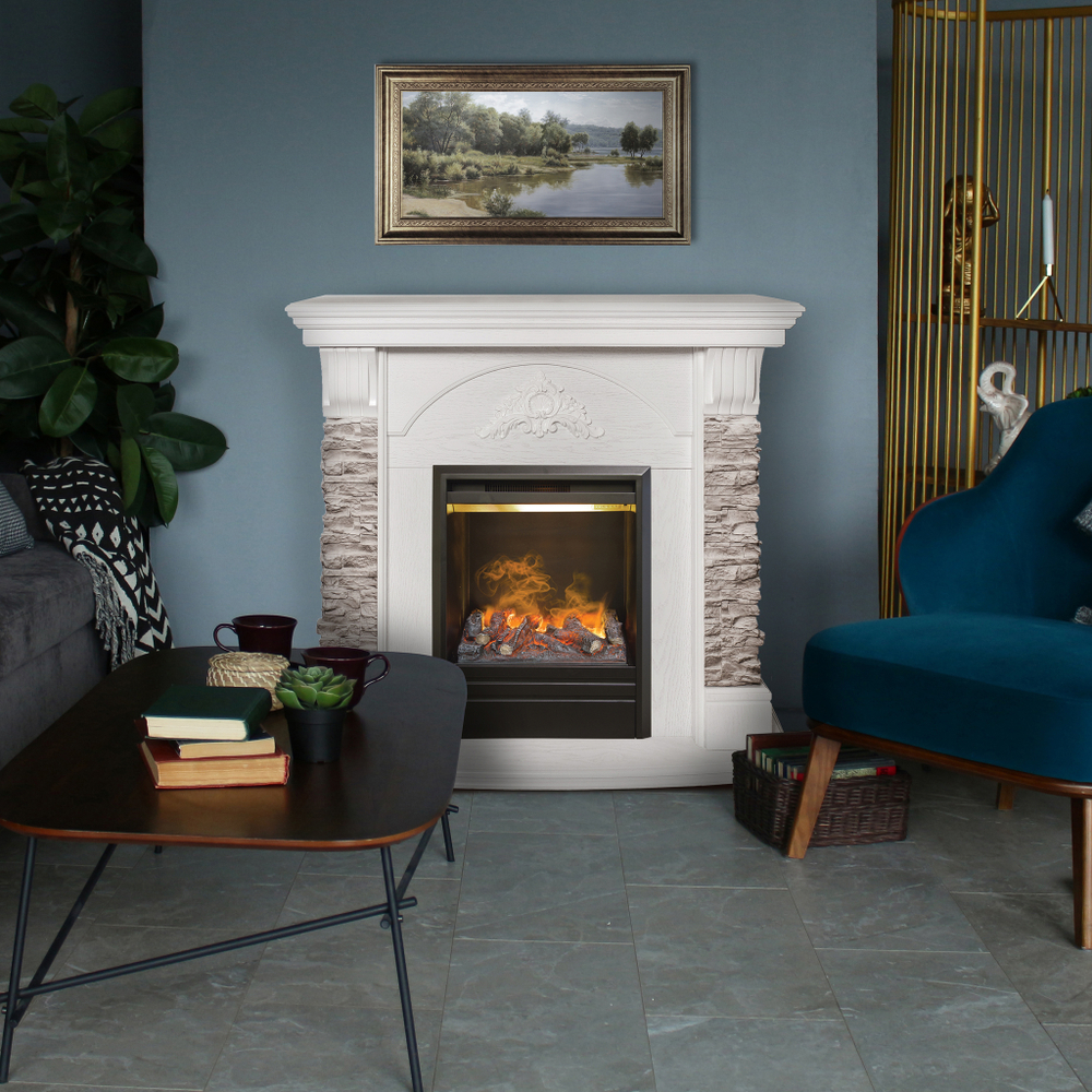 Каминокомплект Real Flame Athena GR WT с очагом 3D Olympic