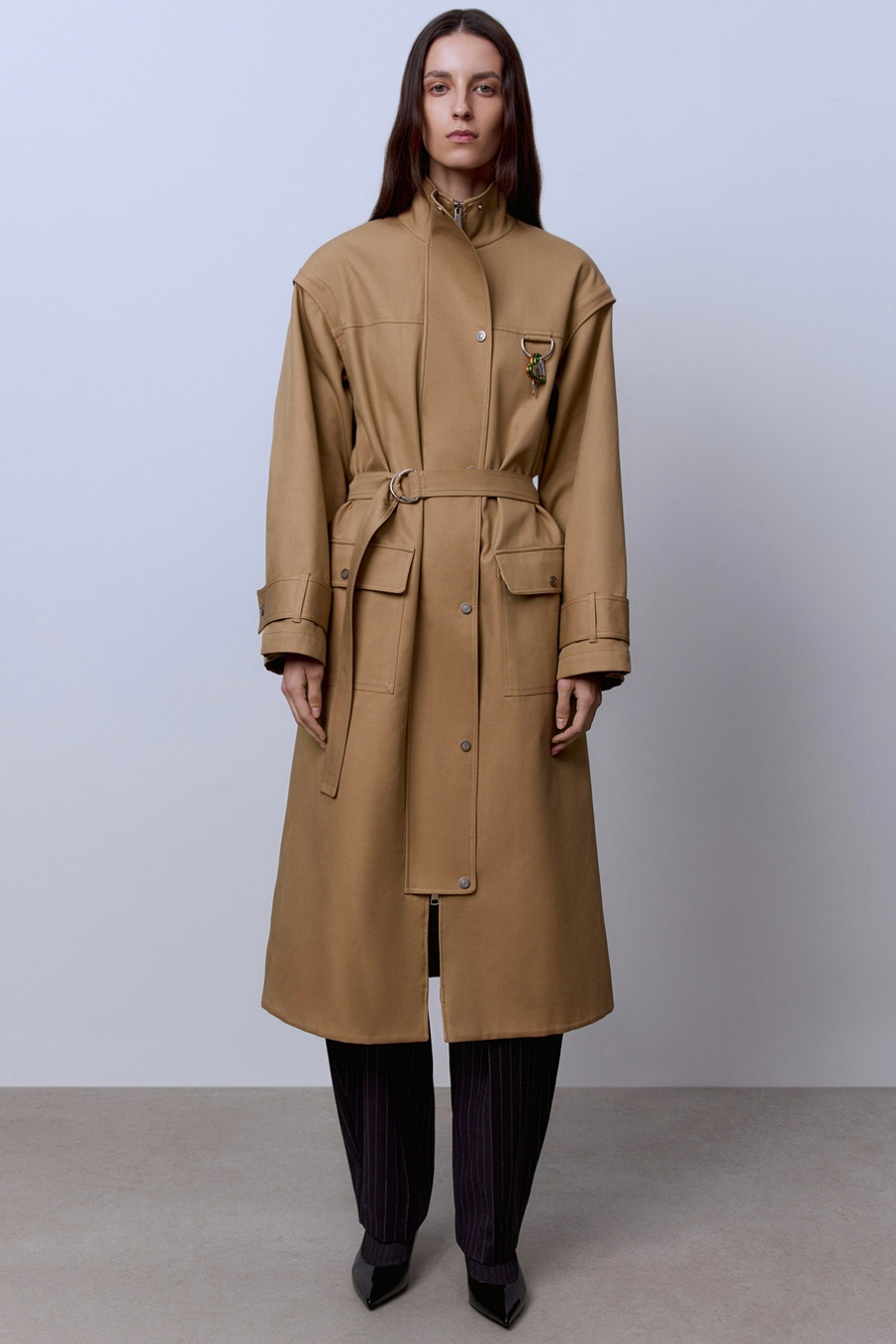 Пальто лёгкое из габардина на фланели