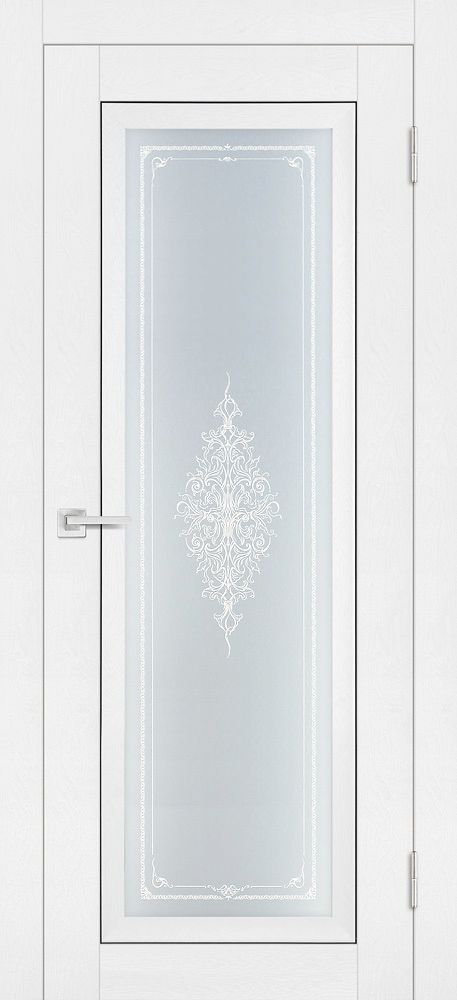Дверь PST-25 / Цвет белый ясень / Сатинат закаленное Кристалайз / Двери PROFILO PORTE