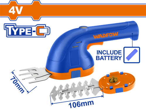 Кусторез аккумуляторный 4В Type-C (8) WADFOW WJC1504