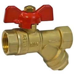 Кран VIEIR шаровой с фильтром ручка бабочка 3/4 GL134