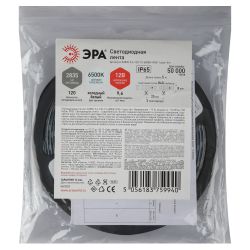 Светодиодная лента ЭРА LS2835-9,6-120-12-6500K-IP65-1 year-5m холодный белый 1 год