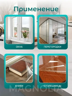 Самоклеящаяся пленка для мебели и стен защитная, прозрачная, универсальная, плотная для фартука кухни / 300х60 см