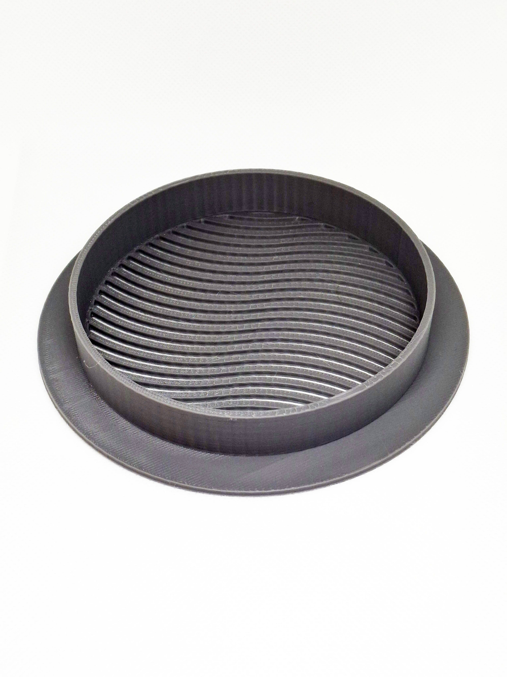 Решетка для вентиляции с фланцем D90 мм (пластиковая, серая)
