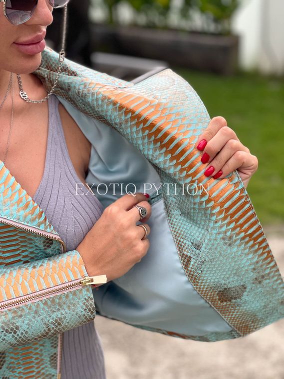 Куртка из кожи питона мульти JT-117