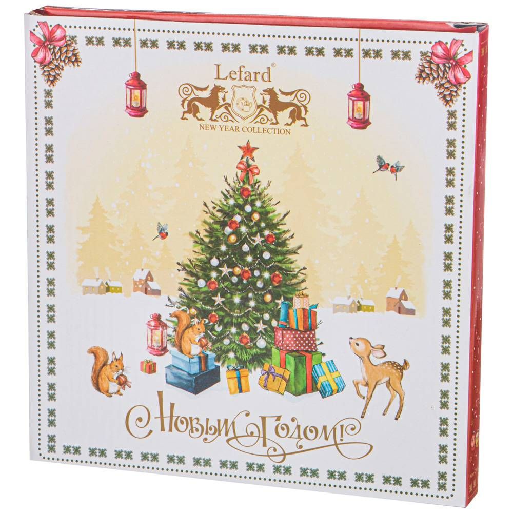 ТАРЕЛКА ЗАКУСОЧНАЯ LEFARD "ЕЛКА" 20,5 СМ КРАСНАЯ (КОР=18ШТ.)