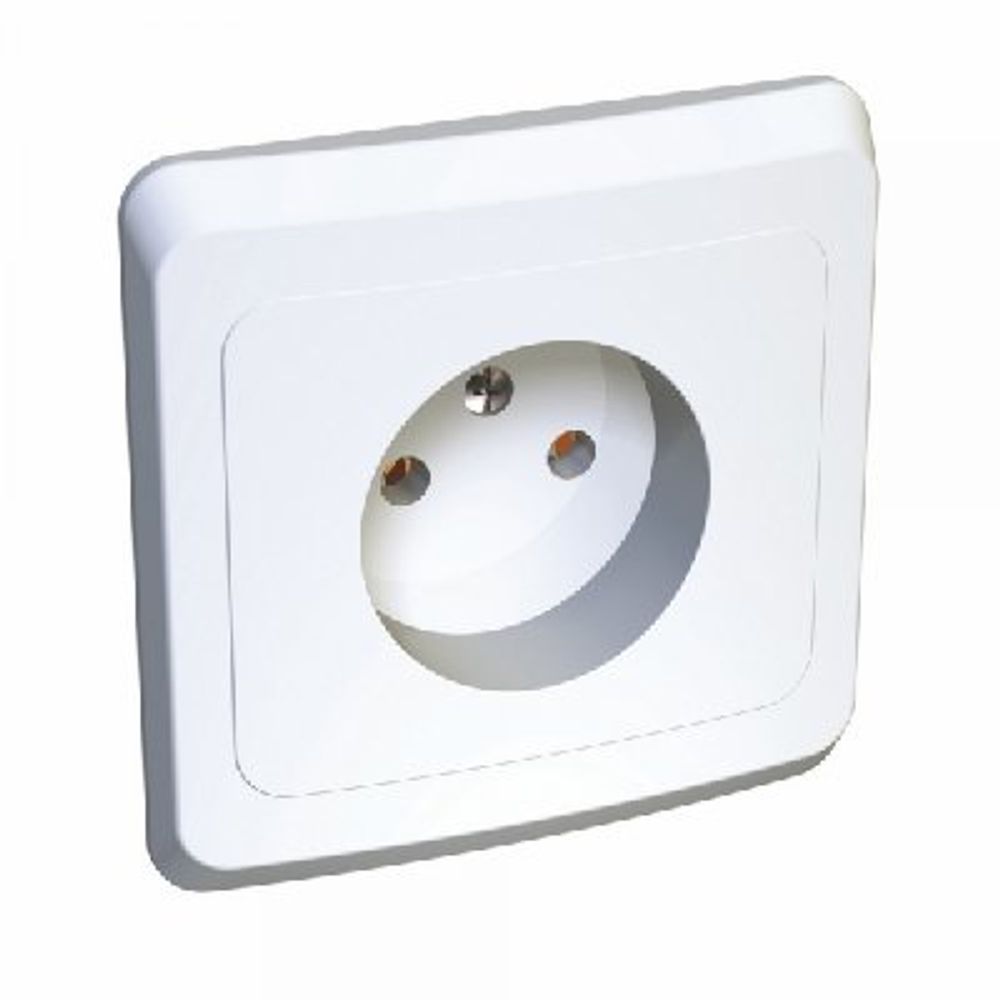 Schneider Electric Этюд Белый Розетка 1-местная скрытая установка без заземляющих контактов PC16-001B---