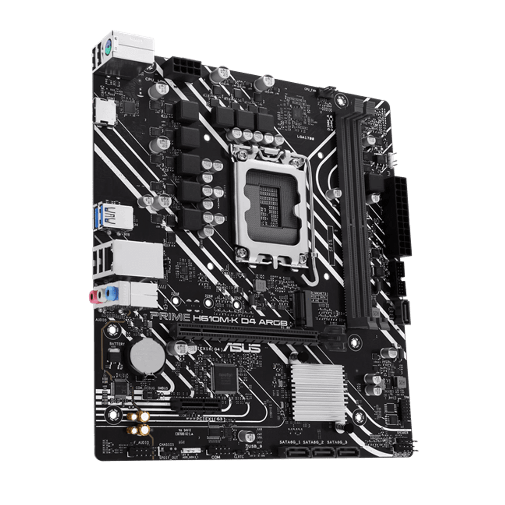 Материнская плата ASUS PRIME  H610M-K D4 ARGB, LGA1700 2xDDR4 4xSATA3 M.2 1xHDMI 2xARGB mATX