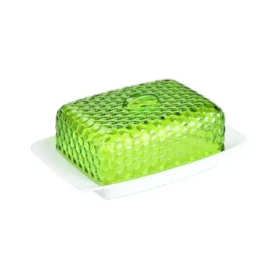 Масленка Мозаика (бело-бирюзовая/прозрачная)