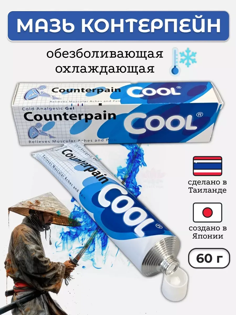 Охлаждающий обезболивающий гель для спорта 60г