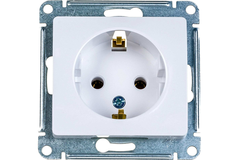 Механизм розетки IP20 с/з белый Glossa 70866   GSL000143