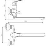 СМЕСИТЕЛЬ ДЛЯ ВАННЫ ESKO RIGA ИЗЛИВ 350ММ RG31