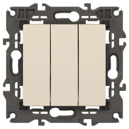 Выключатель 3-кл. СП Elegance 14-1107-02 10А IP20 250В 10AX механизм сл. кость Эра Б0034250