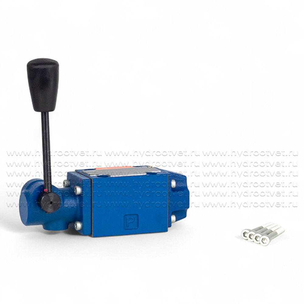 4WMM6D50 - Гидрораспределитель Ду 6 с ручным управлением, схема D (574А), возврат - пружинный, без фиксатора