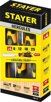 STAYER Hercules, 4 предм, набор стамесок-долот, Professional (18205-H4)