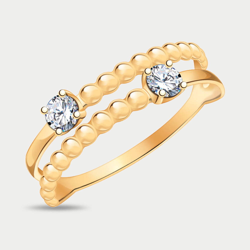 Кольцо для женщин из розового золота 585 пробы с фианитами (арт. 11033)