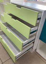 Комод Облако с 4 ящиками МДФ белый/мята