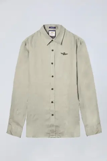 Рубашка муж. AERONAUTICA 1239 шалфей лён