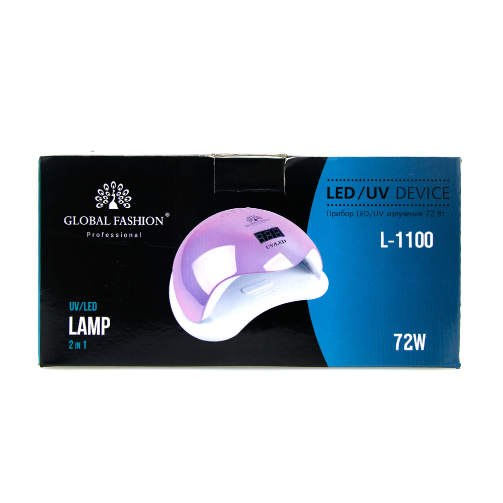 Лампа для ногтей LED/UV 72W, silver, Global Fashion L-1100