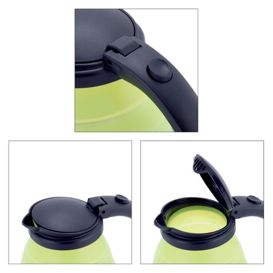 Чайник электрический 0,5 л. силиконовый складной Kamille KM-1723 зелёный с чёрным