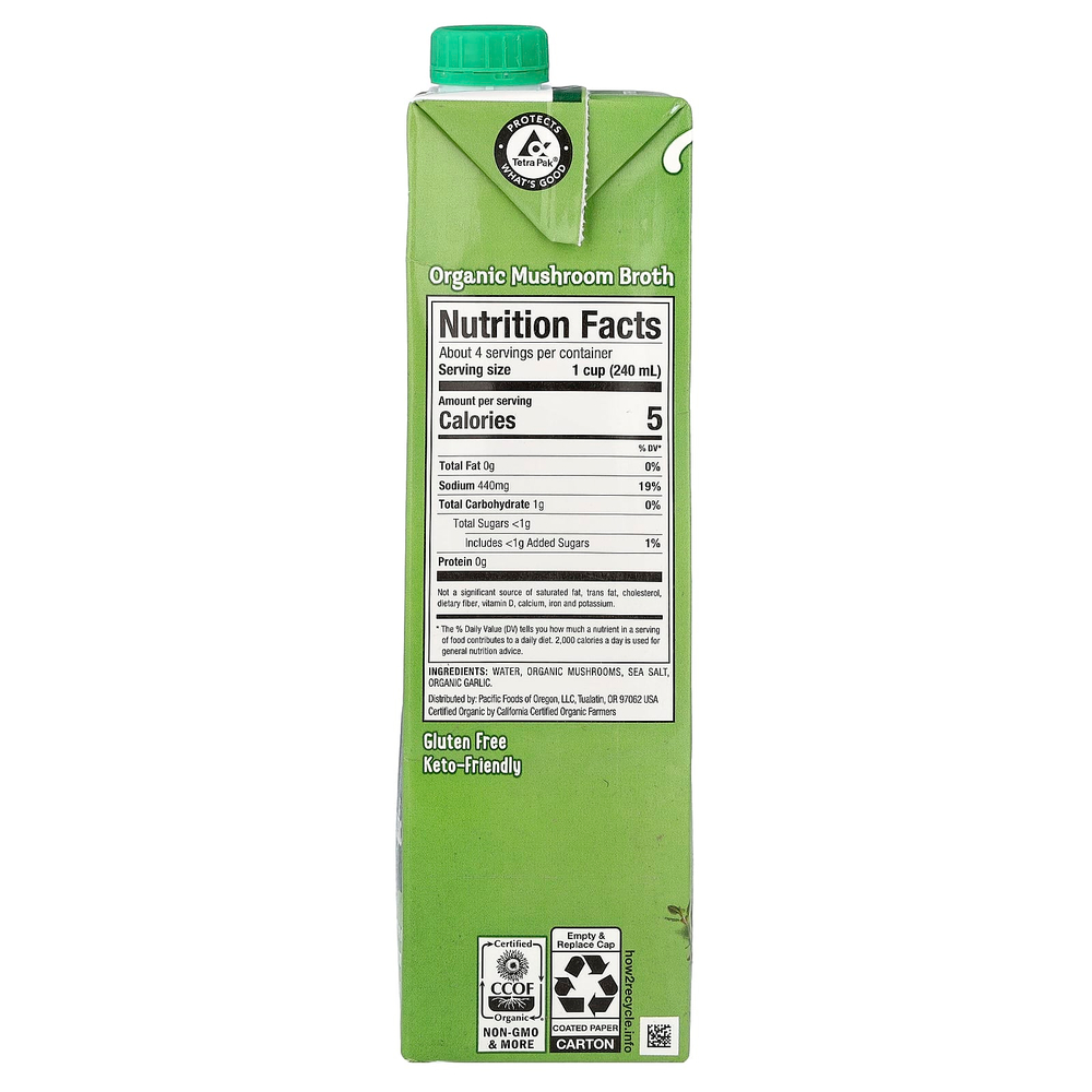 Pacific Foods, органический грибной бульон, 907 г (32 унции)