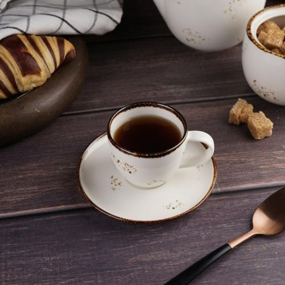 Блюдце кофейное d=12,5 см, фарфор "NOBLE" серия "Grace"