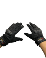 Перчатки полнопалые со вставкой, Черные