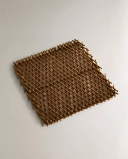 ZARA HOME ПЛЕТЕНАЯ ПОДСТАВКА, СВЕТЛО-БЕЖЕВЫЙ