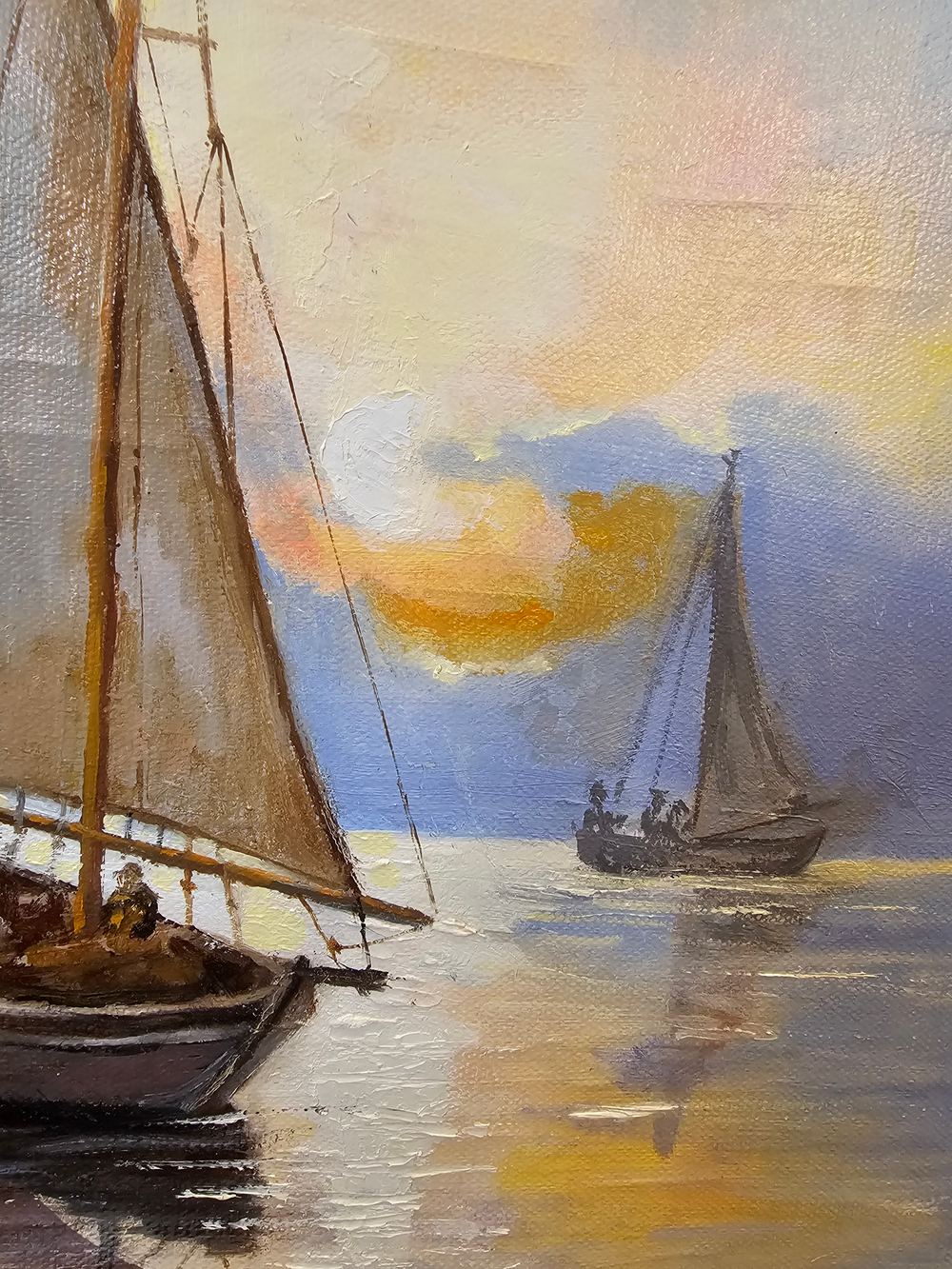 Картина авторская маслом на холсте 33х46 см на стену для интерьера "Мраморное отражение"