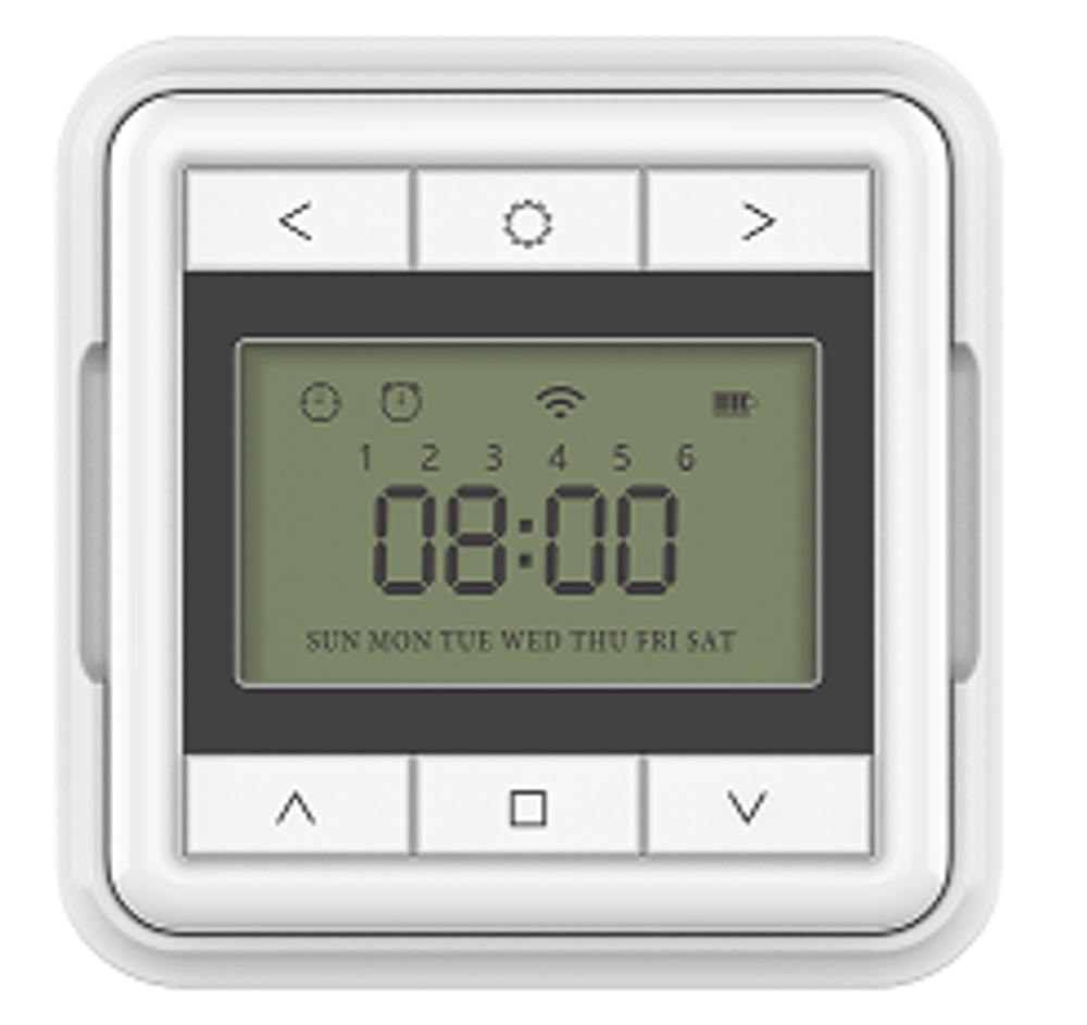 Кнопка настенная AC151-06, с таймером, 6 каналов, с RTS, белая