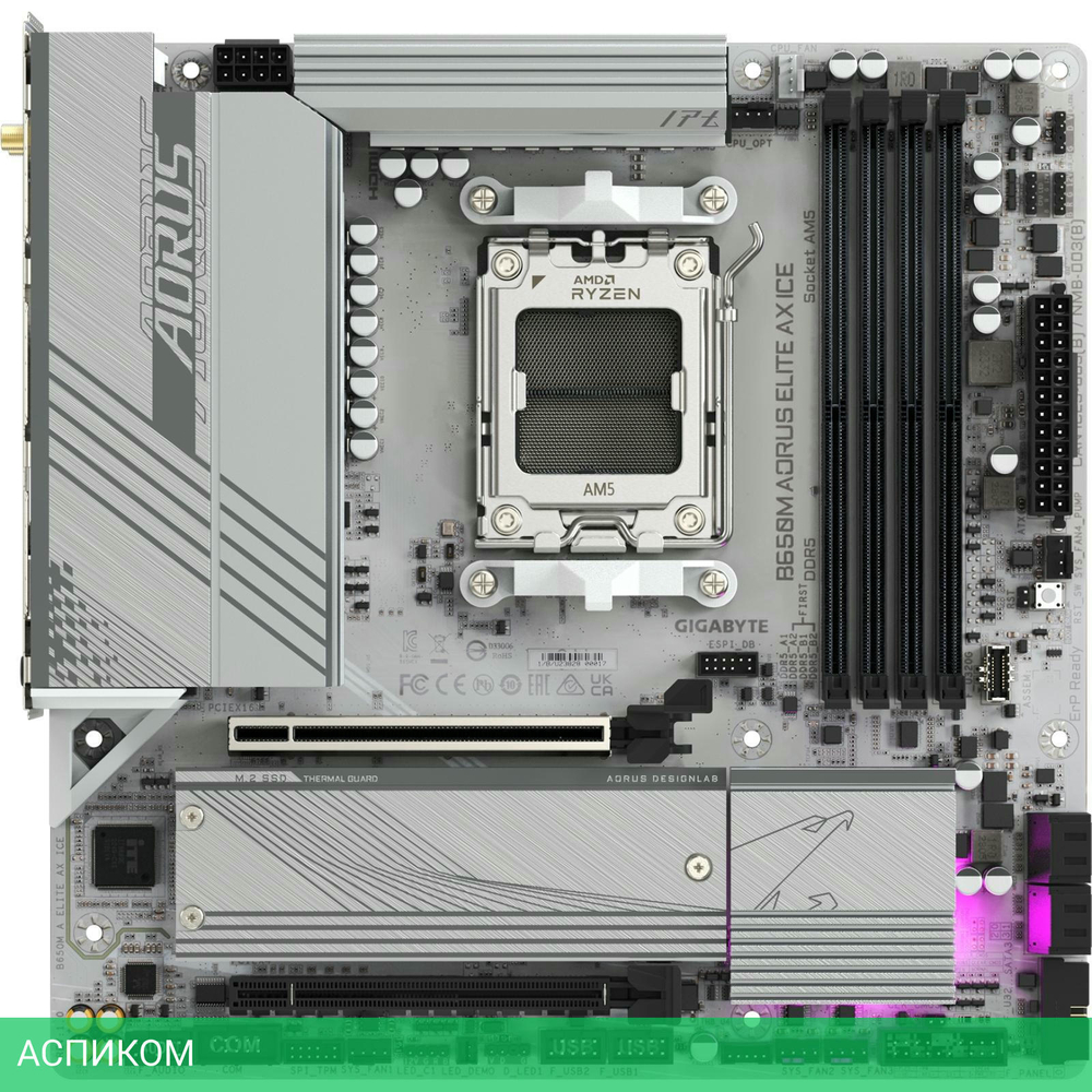 Материнская плата GigaByte B650M Aorus Elite AX Ice