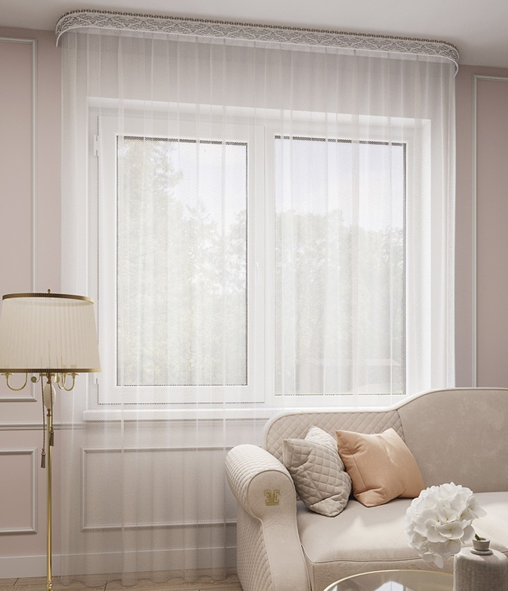 Тюль Legrand Грек белый с утяжелителем